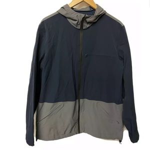 Outdoor Voices Mens Jacket L Blue Hooded Stretch